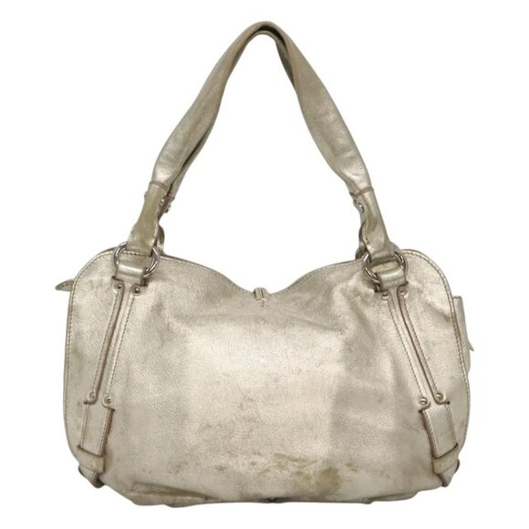 CELINE Tote Bag Leather Gold Tone Auth BD2202 - Picture 2 of 16